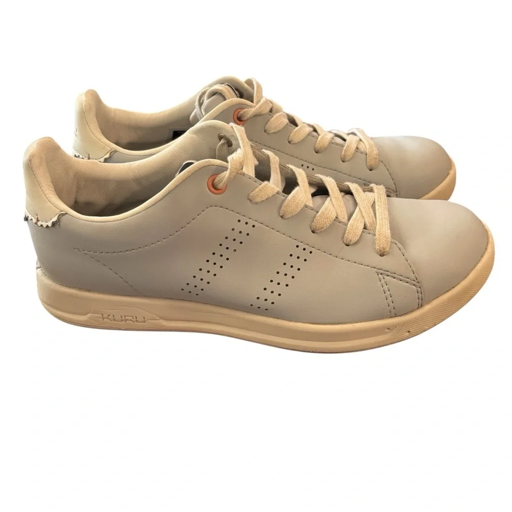 Kuru Roam Classic Court Sneaker Shoes Size 9B Leather Light Gray Women’s Comfort